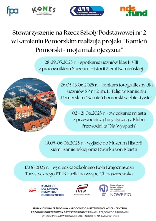 Plakat projektu - Kamień Pomorski – moja mała ojczyzna".