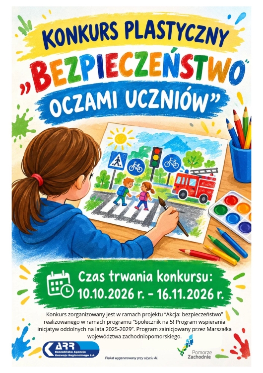 Plakat - Konkurs plastyczny "Bezpieczeństwo oczami uczniów"